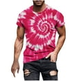 thumbnail image 3 of UVEASISHA Graphic Tees for Men Tie Dye Short Sleeve T-Shirts Big and Tall Casual Crewneck Workout Shirts Summer Fashion Hipster Tee Tops Watermelon Red XL, 3 of 6