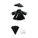 thumbnail image 4 of Divertido traje de ganso con impermeable que se ajusta a una estatua de 58 cm (23 pulgadas) para porche, jardín o patio. Negro, 4 of 8