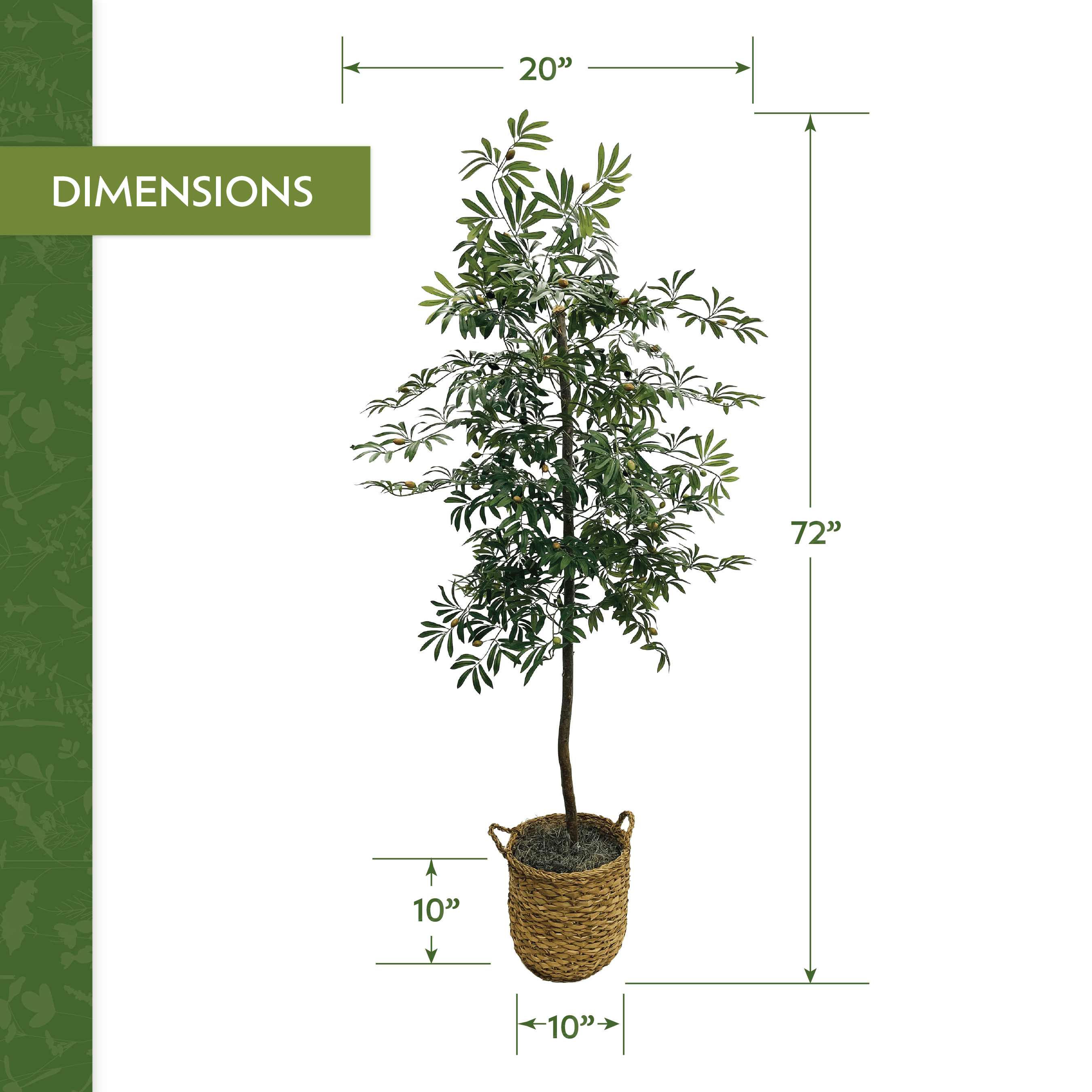 Artificial Tree, LCG Florals 6ft Olive Tree in Deco Basket, Fake Indoor Faux Tree for Living Room, Office, and Home Decor
