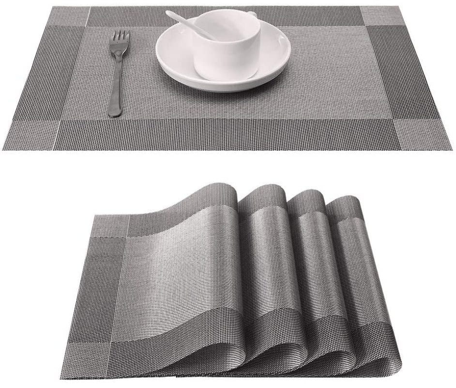 Placemat, placemat set of 6 nonslip washable PVC wearresistant heat