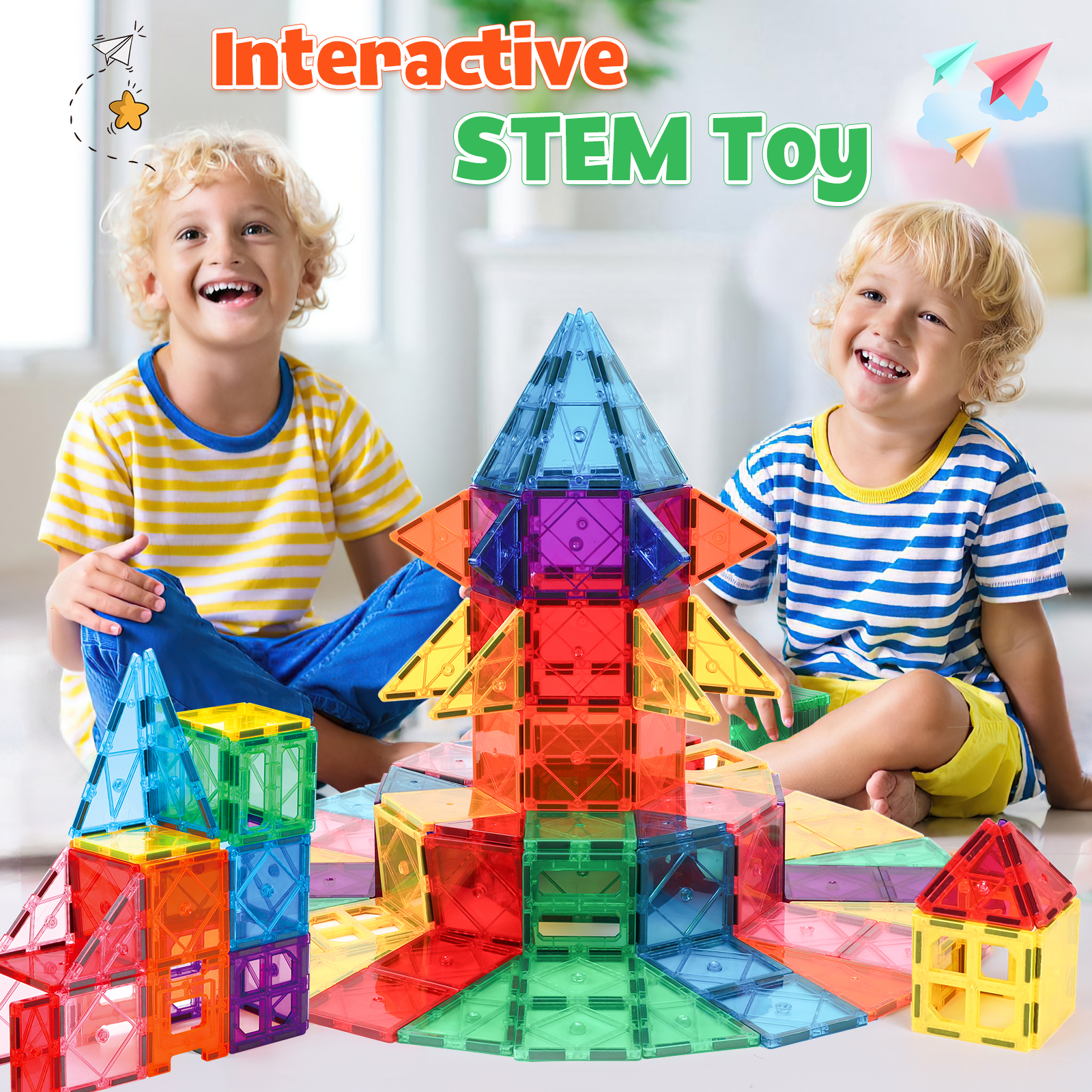 FunMagic Magnetic Tiles Starter Pack, 42 Pieces photo 5