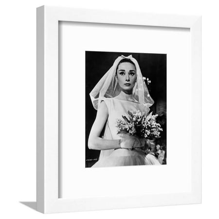 Audrey Hepburn Funny Face Wedding Dress Framed Print Wall Art By