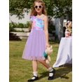 thumbnail image 6 of Arshiner Girls Party Dresses Summer One Shoulder A-Line Dress Shinny Formal Birthday Tulle Dress with Belted, 6 of 6