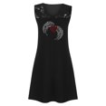 thumbnail image 4 of SMihono Robes Bohèmes d'Été Femmes Grande Taille Mode Femmes Été Imprimé Décontracté Col en V Sans Manches Vacances Dentelle Robe Mini, 4 of 5