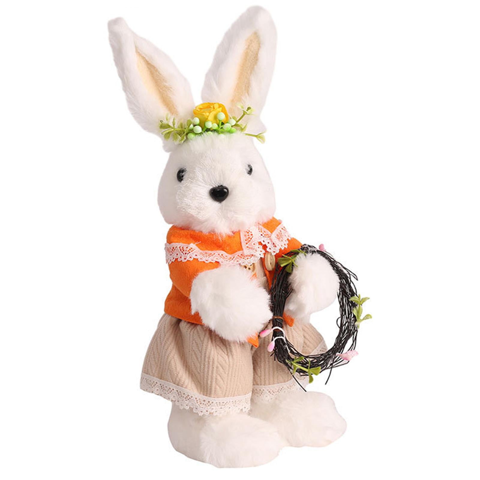 FVDPWYE Easter Bunny Stuffed Animal Toy Children Present Decorative 10inch Tall Ornament Girl Rabbit
