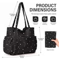 thumbnail image 5 of Gocvo Multiple Pockets Corduroy Bag, Large Tote Bag for Women, Ladies Bag Casual Hobo Handbags(Black White Dots), 5 of 10