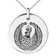 thumbnail image 1 of Stainless Steel Hatano Samurai Crest Engraved Small Medallion Circle Charm Pendant Necklace, 1 of 1
