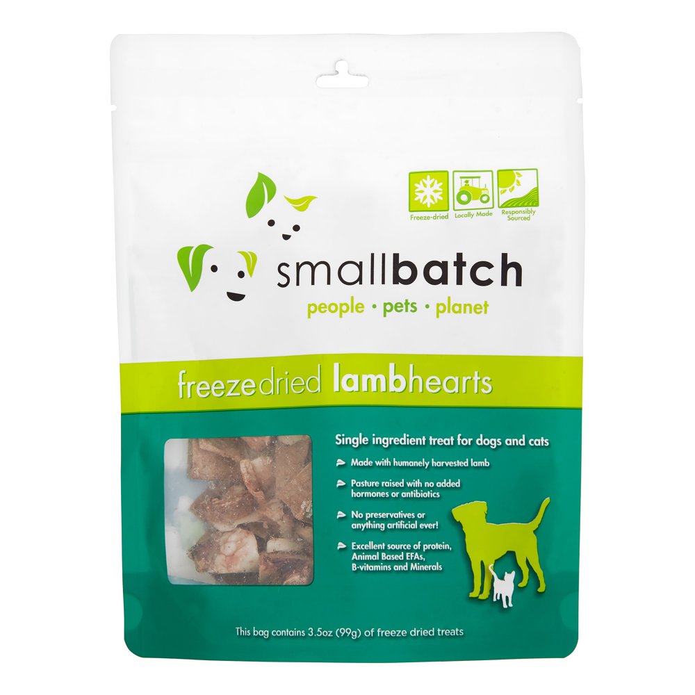 Small Batch Lamb Hearts Freeze Dried Dog Treats, 3.5 Oz