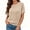 Apricot, variant on Short Sleeved Solid Color Women Casual Crew Neck Short Sleeve Knit Sweater Tops