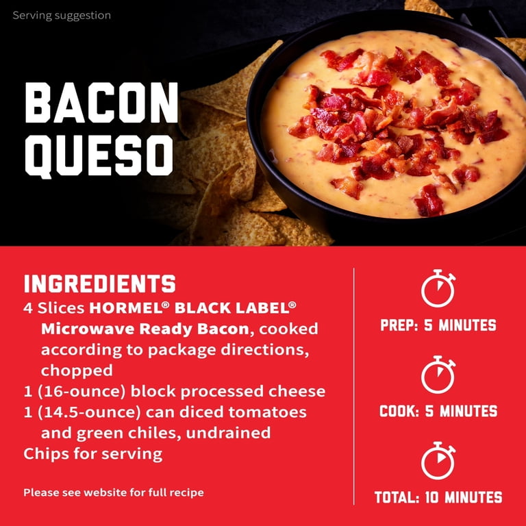 HORMEL BLACK LABEL Microwave Bacon, Gluten Free, Refrigerated, 12
