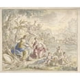 thumbnail image 2 of Elias van Nijmegen 17x15 Gold Ornate Wood Frame and Double Matted Museum Art Print Titled - Design for a Room Painting with Allegory on the Earth (1677 - 1755), 2 of 4