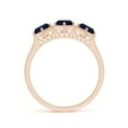 thumbnail image 2 of ANGARA Natural 1.8 Ct Aeon Three Stone Sapphire Hexagonal Engagement Ring in 14K Rose Gold for Women (Size-5mm) | September Birthstone, Anniversary, Jewelry Gift for Women | Natural Sapphire Ring, 2 of 9