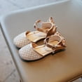 thumbnail image 3 of URMAGIC Girls Toddler/Little Kid Flats Dress Shoes Princess Pearls Bow Girl Glitter Party Wedding Sandals, 3 of 16