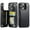 Black, variant on for iPhone 15 Pro Wallet Case with Card Holder, PU Faux Leather Kickstand Card Slots Case, Double Magnetic Clasp and Durable Shockproof Cover