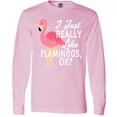 thumbnail image 3 of Inktastic I Just Really Like Flamingos Ok with Pink Flamingo Long Sleeve T-Shirt, 3 of 5