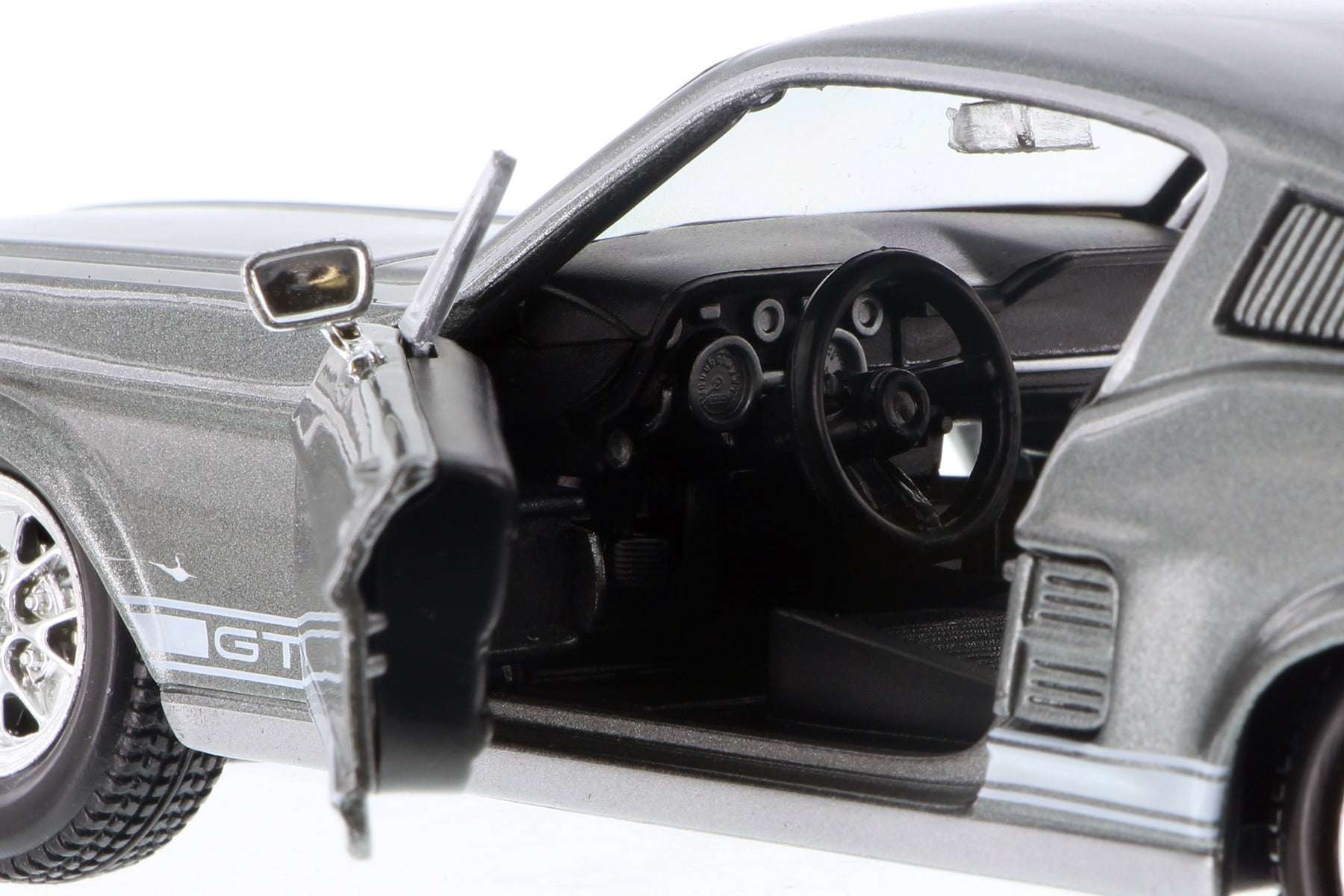 1967 Ford Mustang GT-500 Hard Top, Gray - Showcasts 37260 - 1/24 Scale Diecast Model Toy Car