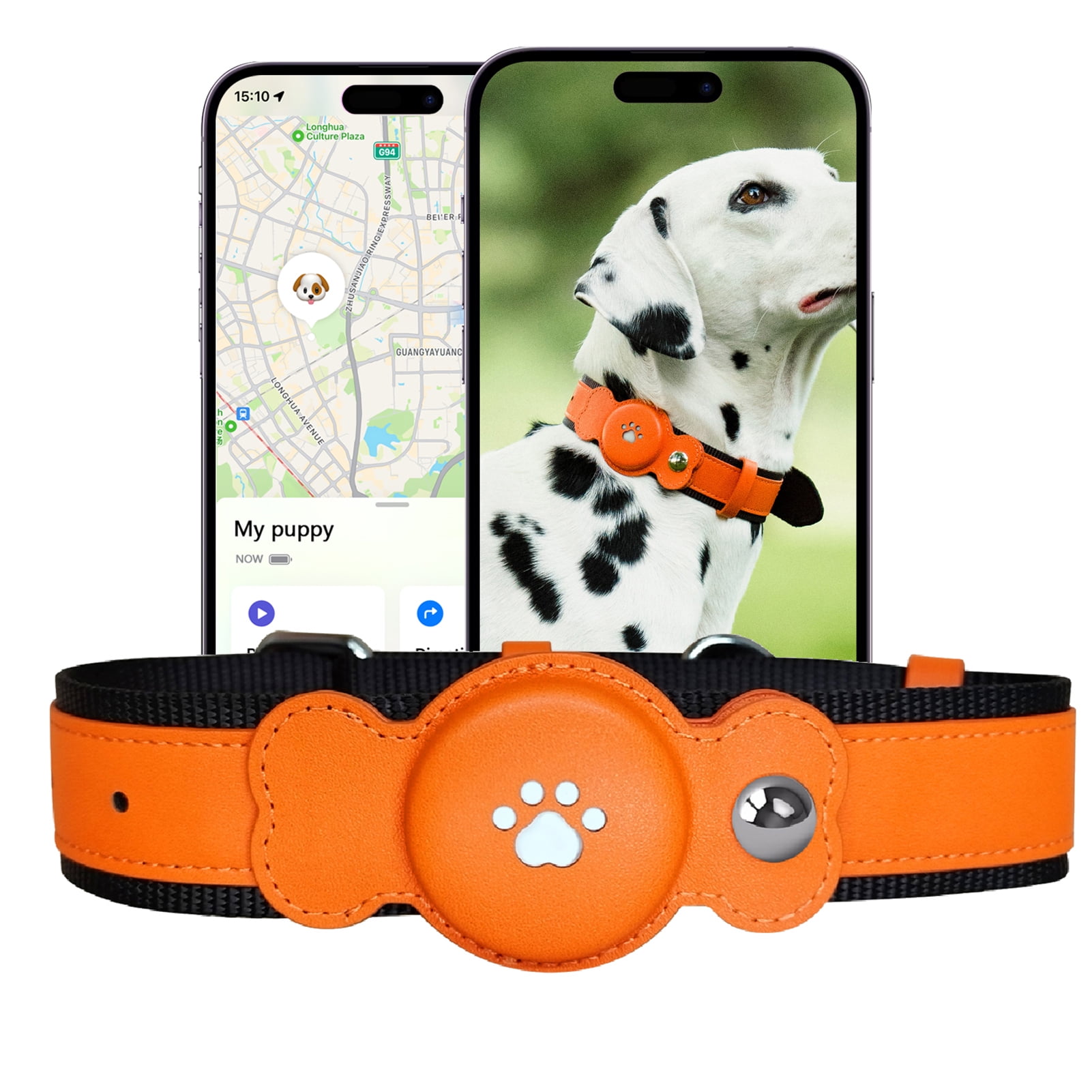 ZTGD Waterproof Dog GPS Tracker Collar for IOS Lightweight Long Battery Life Real-Time Anti-lost Pet Locator Fits Small Medium Large Dogs