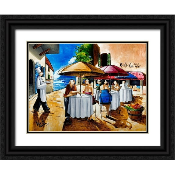 West, Ronald 18x15 Black Ornate Wood Framed with Double Matting Museum Art Print Titled - Cafe La Vi