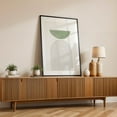 thumbnail image 3 of Green Moon No.3 - Mixed Media Minimalist Geometric Abstract Line Art Mid-Century Modern Modern Art Pastel Black Framed Wall Art Print 11 x 14 inches, 3 of 12