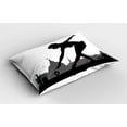 thumbnail image 2 of Ambesonne Ballet Pillow Sham 2 Pack, Little Ballerina Rooftop, 36"x20", Charcoal Grey Dimgray, 2 of 3