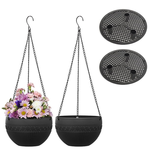 Hanging Plant Basket Outdoors Hanging Flower Pots With Drainage