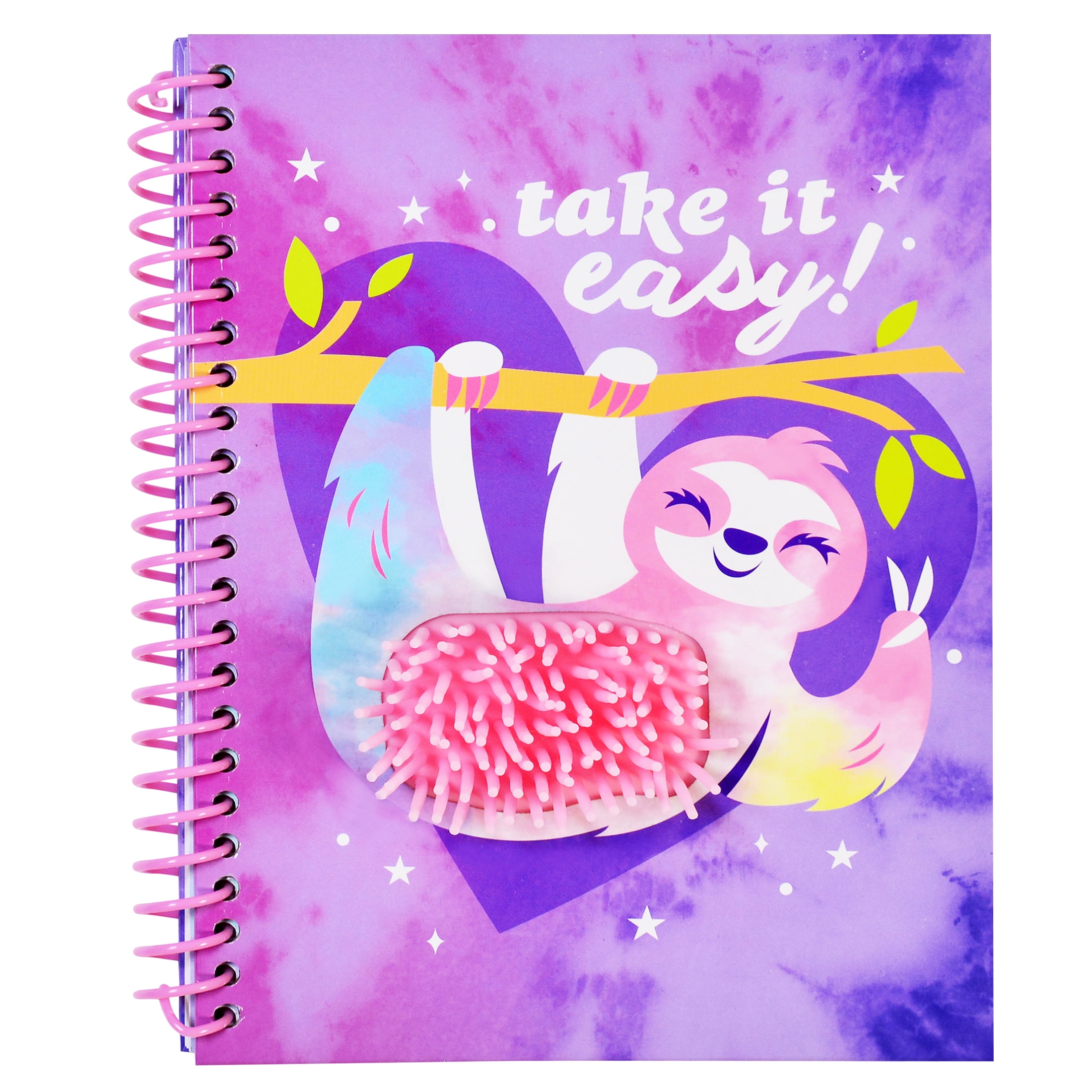 Pen+Gear Sloth Tactile Silicone Fidget Journal - 120 Lined Paper Pages, 1 Sticker Sheet
