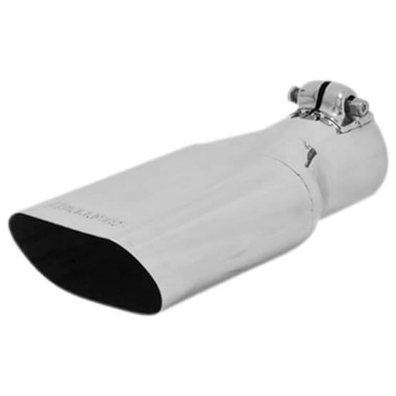 Flowmaster 15385 Exhaust Tip - 4.25 x 2.25 in. Oval Polished SS Fits 2.50 in. Tubing - Clamp on