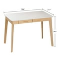 thumbnail image 3 of OXYLIFE Computer Writing Desk with 2 Drawers, Laptop Table Study Desk for Home Office,White, 3 of 7