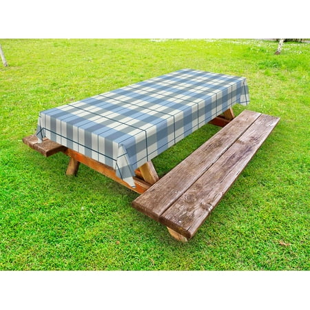 

Checkered Outdoor Tablecloth Traditional Scottish Tartan Plaid Texture Image Rural Style Decorative Washable Fabric Picnic Tablecloth 58 X 120 Inches Slate Blue Pale Blue White by Ambesonne
