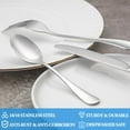 thumbnail image 3 of 16 Pcs 7.3" Metal Spoons Set, Premium 18/10 Stainless Steel Tablespoons for Family Dinner Picnic, Durable Silverware, Silver, 3 of 7