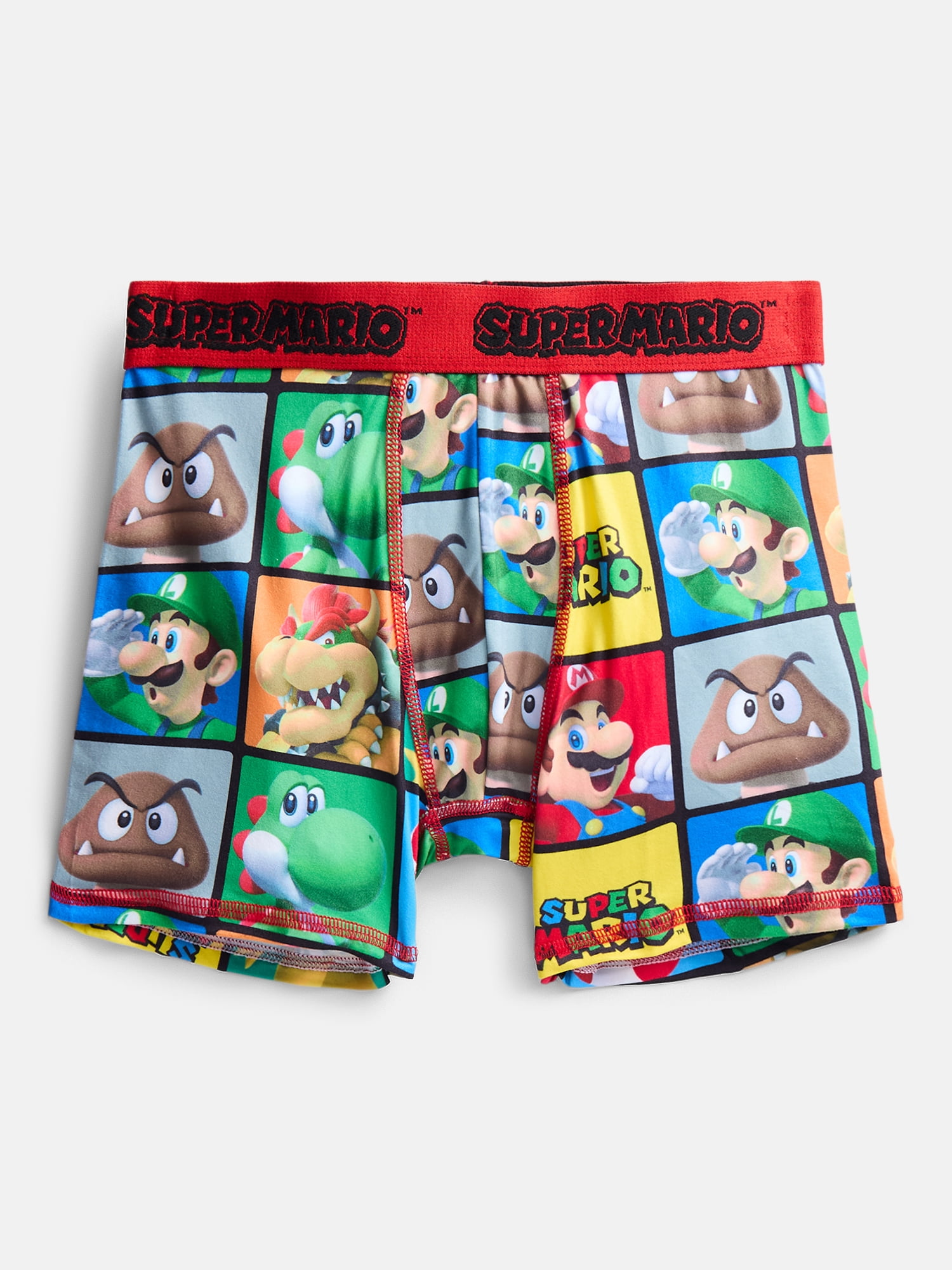 Super Mario Boys Boxer Brief Underwear, 4-Pack, Sizes XS-XL