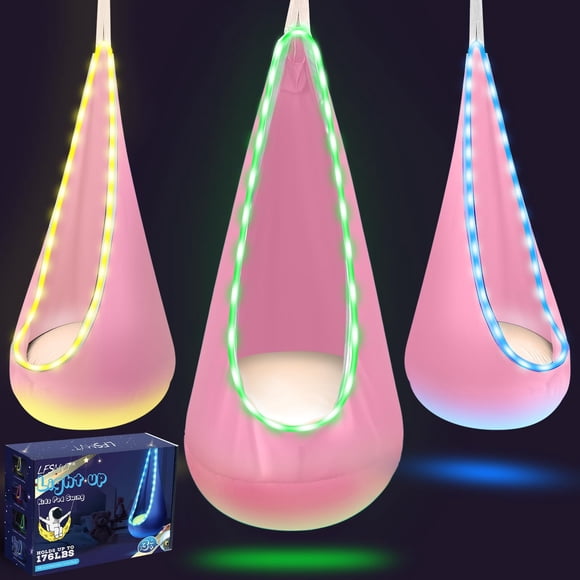 Columpio de Capullo Infantil LFSMVT con Luces LED para Interior y Exterior