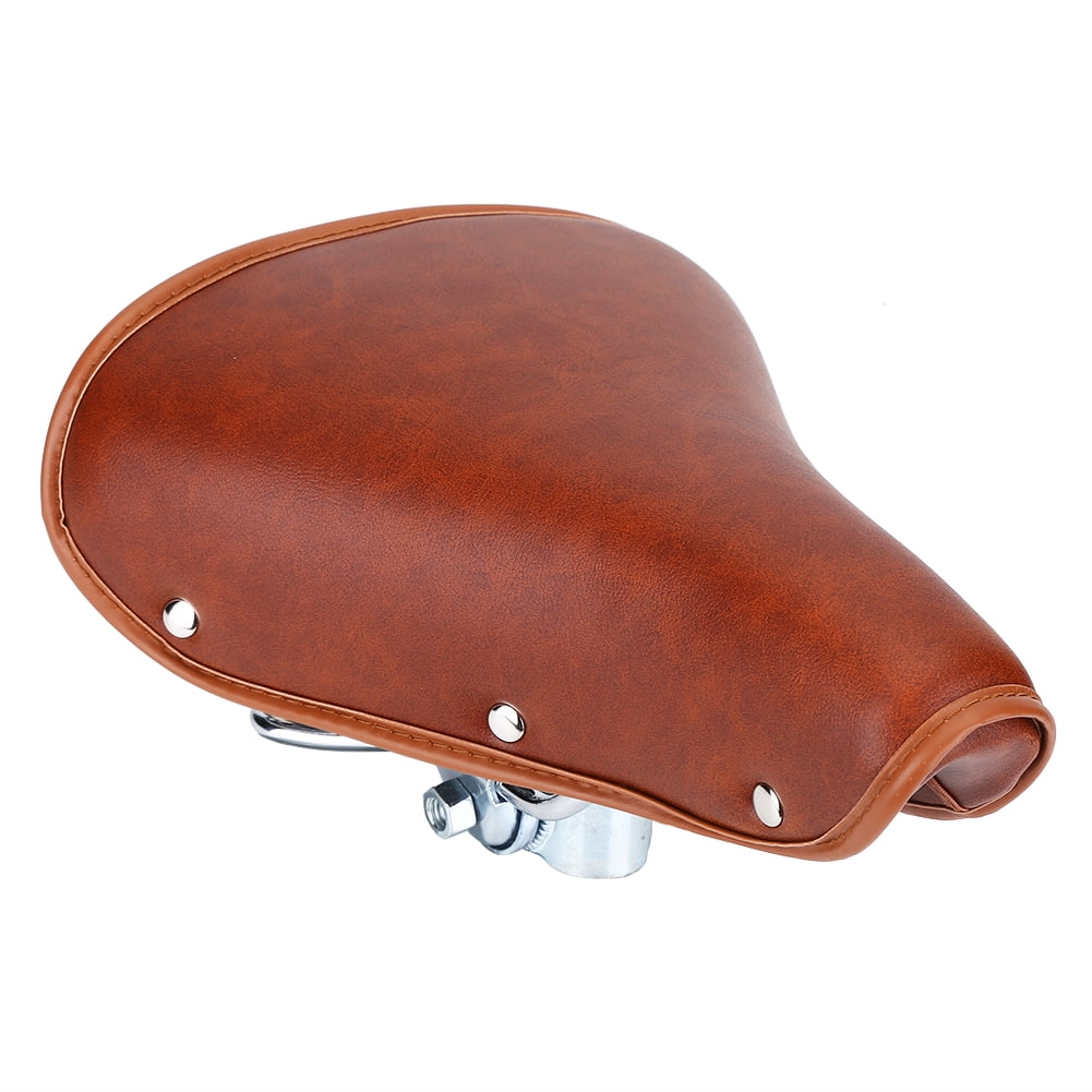 tan leather bike seat