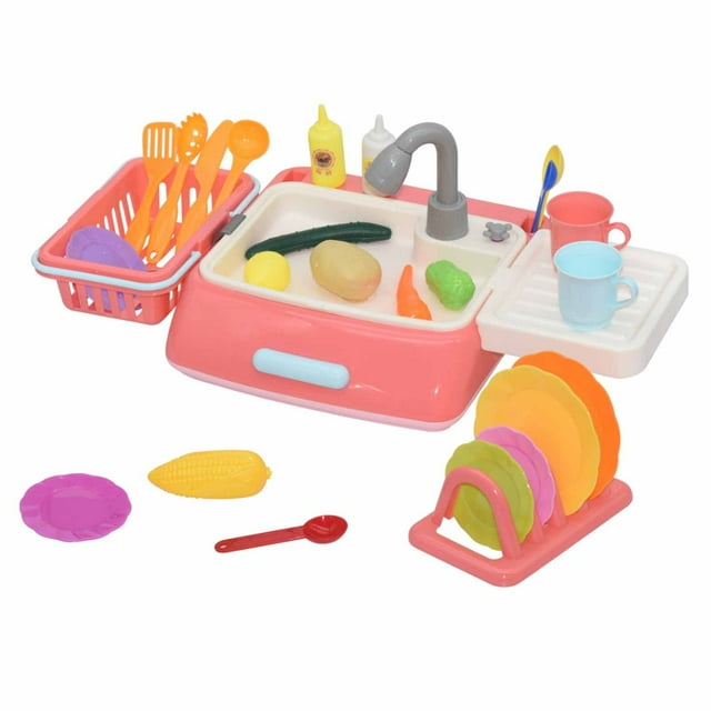 Analog Electric Dishwasher Sink Children's Role Playing Kitchen Set Toys