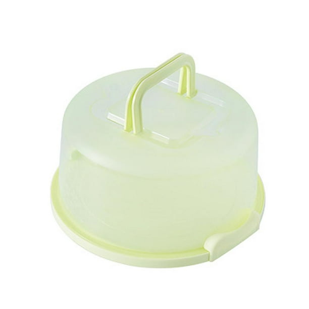 Contenedor para transportar pasteles y cupcakes - Diámetro de 9,84" y cúpula transparente - Ideal para Verde