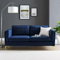 thumbnail image 2 of Sofa, Velvet, Dark Blue, Modern Contemporary Urban Design, Living Lounge Room Hotel Lobby Hospitality, 2 of 10