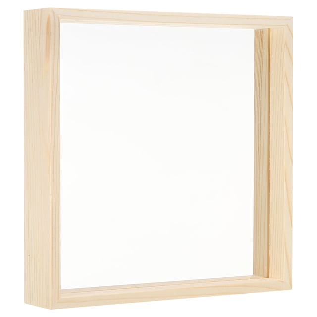 Unique Bargains 8x8 Wood Picture Frames, Double Sided Acrylic Plant Specimens Frame Natural Color