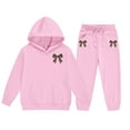thumbnail image 6 of idosla Hoodies for Teen Girls Fall Sets 2 Piece Outfits Sweatshirts Trendy Preppy Cheetah Print Bow Hoodie (Pink, 8-9 Years), 6 of 8