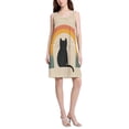 thumbnail image 2 of FORMRS Summer Dress for Women Loose U Neck Sleeveless Midi Beach Sundresses with Pockets, Beige Cat Rainbow, 2 of 8
