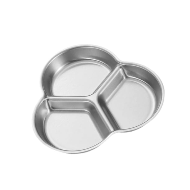 Bandeja para comida con compartimentos, bandeja para salsas, fácil de limpiar, redonda, base antideslizante, plato para aperitivos 3 cuadrículas