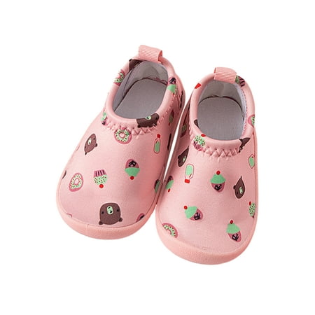 

Eyicmarn Baby Girl Boy Shoes Ankle High Walking Cartoon Bear / Ice Cream / Fruit Birthday Gift Unisex First Walker