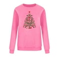 thumbnail image 5 of Aboser Christmas Graphic Sweatshirt Women Gift Tree Print Shirts Cozy Fleece Long Sleeve Sweatshirts Soft Holiday Pullover Winter Tops Pink XS, 5 of 7