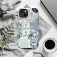 thumbnail image 5 of Beach Vibes Phone Case for iPhone 16 15 14 13 12 11 Pro Max, Coastal Collage Design with Seashells, Surfboards & Inspirational Quote, 5 of 6
