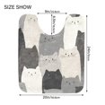 thumbnail image 5 of Yayeee Bath Rugs for Bathroom Floor Set of 2 Non Slip Fluffy Soft Absorbent Mat, Gray Cute Cats, 5 of 7