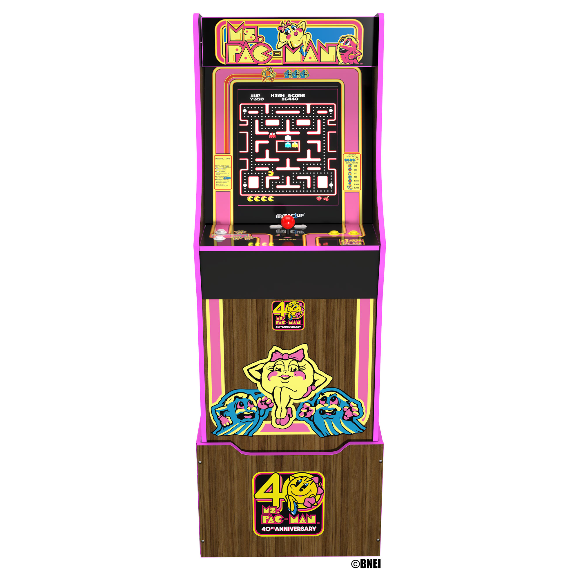 Arcade1Up Ms. Pac Man 40th Anniversary 10 In 1 Arcade Video Game Machine - image 2 of 8
