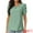 Green, variant on Unique Bargains Women's Ruched Short Sleeve Eyelet Dressy Crewneck Blouses T Shirts L Green