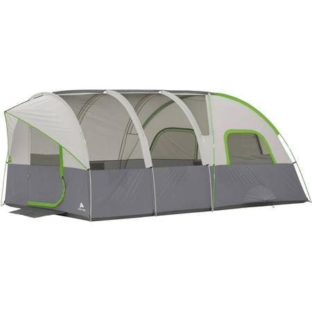 2 Room Cabin Tent - Ozark Trail 16' x 8' Modified Dome Tunnel Tent, Sleeps 8