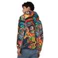 thumbnail image 4 of Zufioo Psychedelic Faces Colorful Print Men's Hooded Cardigan, Zip-up Long-Sleeved Sweatshirt Jacket Sportswear-Small, 4 of 5