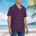 thumbnail image 2 of KLL Men's Hawaiian Shirt Short Sleeve Button Down Beach Shirts-Blackberries, 2 of 5