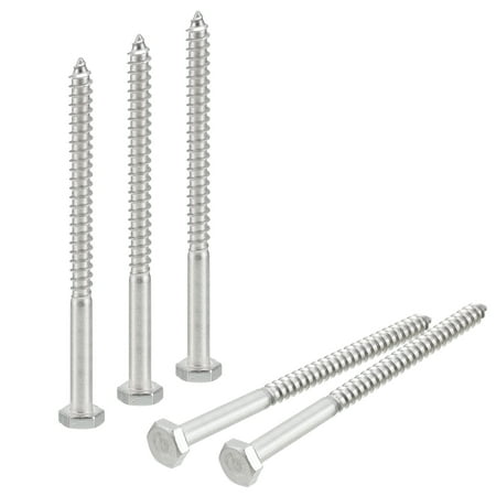 

Uxcell Hex Head Lag Screws Bolts 1/4 x 3-1/2 304 Stainless Steel Partial Thread Wood Screws 25 Pack